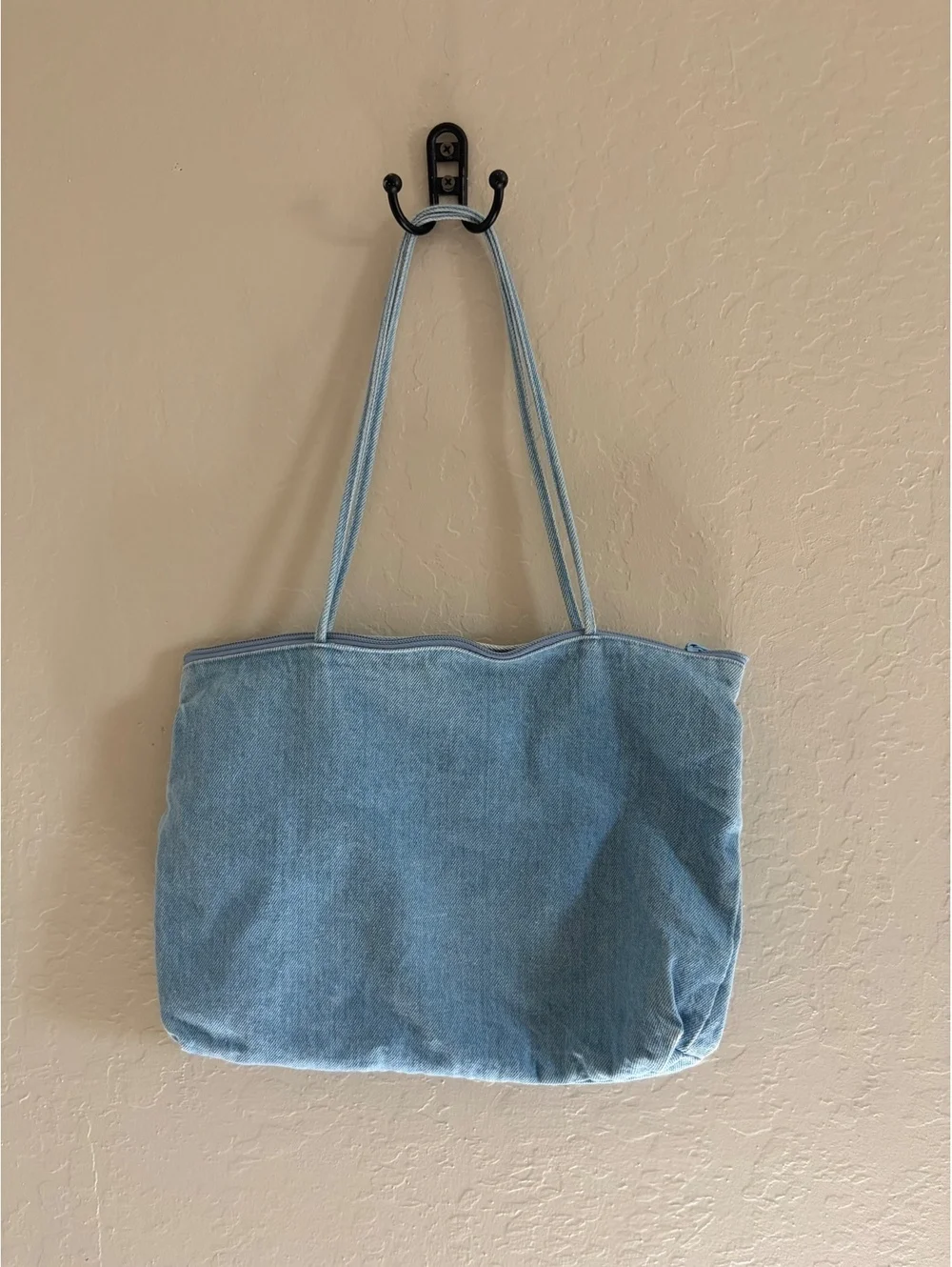 Vintage handmade denim studded tote bag